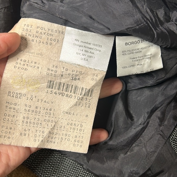 Giorgio Armani button front shoulder pads academia blazer - Picture 7 of 11